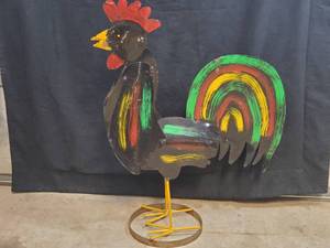 New Large Handmade Recycled Metal Chicken  Rooster