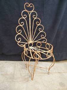 New Handmade Recycled Metal Planter Stand Chair