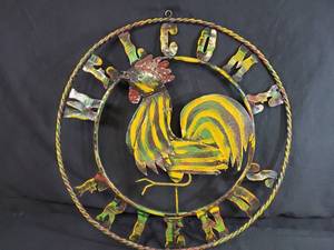 New Handmade Recycled Metal Welcome Friends Sign