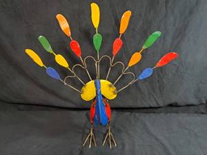New Handmade Recycled Metal Peacock