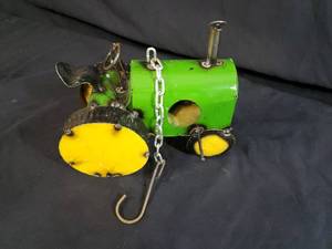 New Handmade Recycled Metal Tractor Hanging Birdhouse