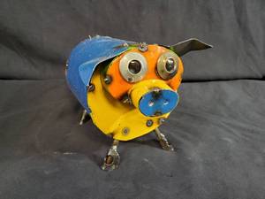 New Handmade Recycled Metal Pig