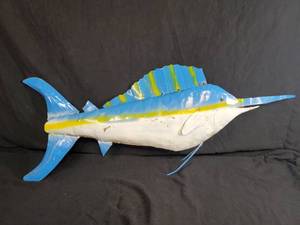 New Large Handmade Recycled Metal Swordfish