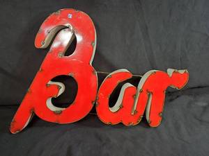 New Handmade Recycled Metal Bar Sign