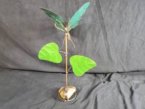 New Handmade Recycled Metal Butterfly on Rock