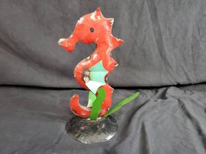 New Handmade Recycled Metal Seahorse
