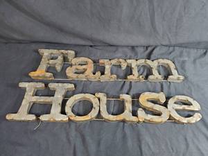 New Handmade Recycled Metal 2 Piece Farmhouse Sign