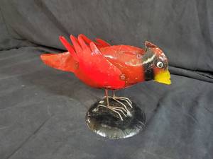 New Handmade Recycled Metal Red Cardinal