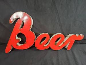 New Handmade Recycled Metal Beer Sign