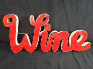 New Handmade Recycled Metal Wine Sign