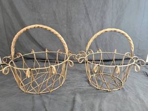 2 New Handmade Recycled Metal Baskets