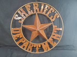 New Handmade Recycled Metal Sheriffs Department Sign