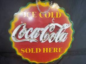 New Handmade Recycled Metal Coca Cola Coke Sign