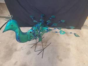 New Handmade Recycled Metal Peacock