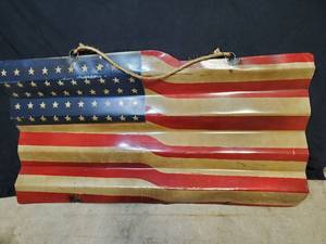New Handmade Recycled Metal Large American Flag