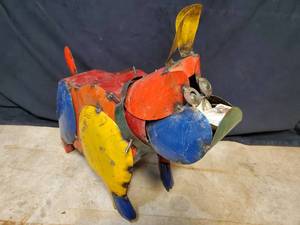 New Handmade Recycled Metal Bulldog