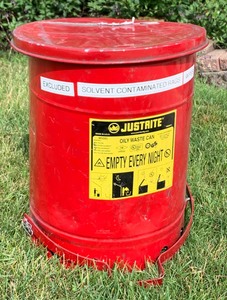 lot 3447 image: Justrite Oily Waste Can