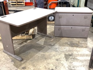 lot 508 image: Small Work Desk and File Cabinet