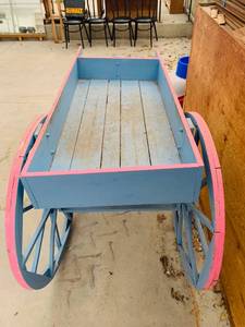 lot 14 image: Charming Handmade Wood Cart for Display