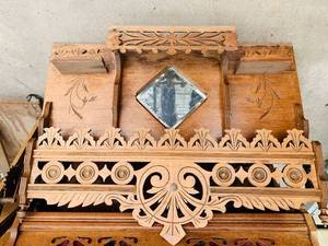 lot 25 image: Non-working Pedal Pump Organ with Beautiful Wood Details