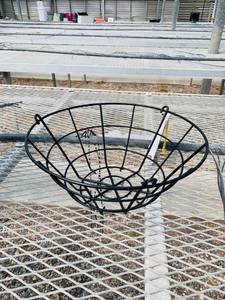 lot 73 image: Black rubber coated hanging wire baskets