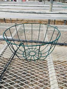 lot 74 image: Green Wire Hanging Plant Holders