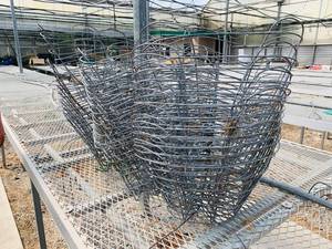 lot 82 image: Galvanized Wire Half-round Wall Baskets
