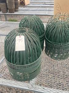 lot 75 image: Green Rubber Coated Hanging Plant Holders