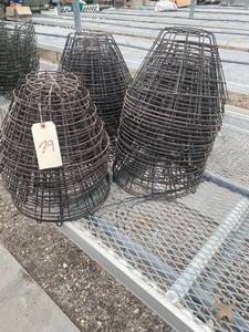 lot 79 image: Black Wire Plant Hanging Baskets - Unique Cone Shape