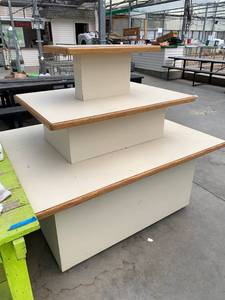 lot 117 image: Laminate Finish Tiered Display Rack