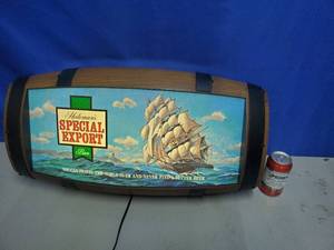 lot 18A image: Special Export Beer lighted barrel sign