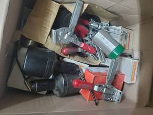 lot 163 image: Box of various hardware and sand paper