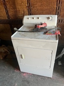 lot 1 image: Contents of Semi Trailer - Washer & Dryer, Weight Machine, Tarps, Tools & Much More