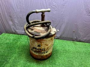 lot 28 image: A Mobil Product Grease Can & Pump