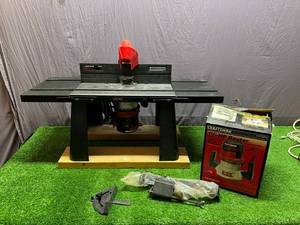 lot 66 image: Craftsman Deluxe Router Table & 1 12 HP Router