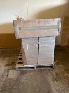 Pallet of Hampton bay medicine cabinets various sizes and models various conditions some have damaged Customer return see pictures