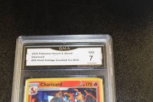 2020 Pokemon Vivid Voltage Charizard Cracked Ice Holo #025185 GMA 7