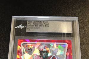 2020 Leaf Metal Draft Crystal Red White Blue Javon Kinlaw 11  Only 1 Exist