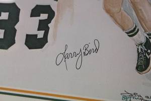 Framed Larry Bird Autograph Print