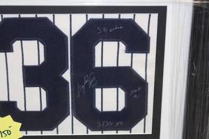Framed Gaylord Perry Autograph Number Patch Display