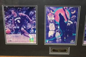 Framed Minnesota Timberwolves Big 3 Kevin Garnett Sam Cassell Latrell Spreewell Display