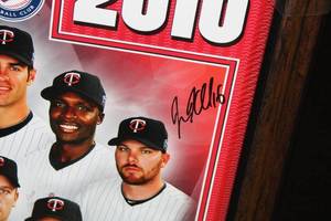 Framed 2010 Target Field Minnesota Twins Roster Multi Autograph Photo Display