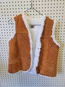 Vintage Leather Vest - Handmade in Mexico - Size 36