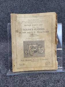 Massey Harris 44, 44K & LP Repair Parts List Manual