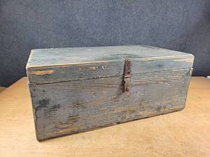 Antique Wood Military Trunk - About 30 x 17 x 12 - NO SHIPPING