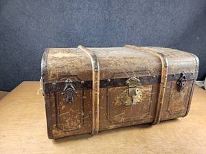 Beautiful Antique German Travel Trunk - About 30 x 19 x 15 - NO SHIPPING