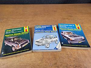 Lot of (3) Haynes Manuals - Jeep Cherokee, Ford Ranger and Ford Bronco