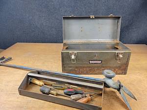 Vintage Weed Trimmer, Craftsman Toolbox w Assorted Hand Tools