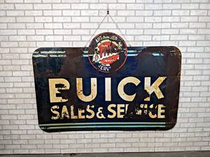 Original Steel BUICK Dealer Sign - Double Sided - Overall about 67.5 x 47.5 - NO SHIPPING