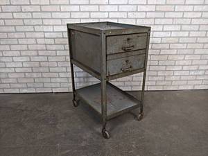 Vintage Metal Rolling Cabinet - About 24 x 18 x 35 Tall - Would be great in a Garage - NO SHIPPING